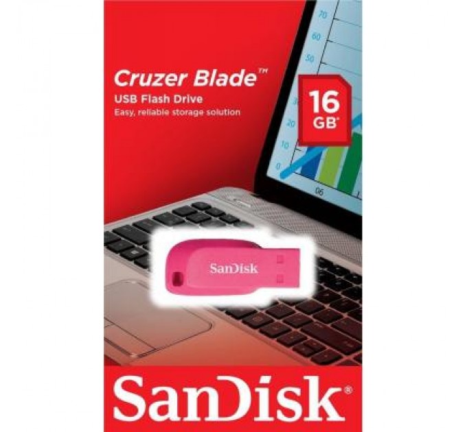 SanDisk USB флеш накопичувач SanDisk 16GB Cruzer Blade Pink USB 2.0 (SDCZ50C-016G-B35PE)