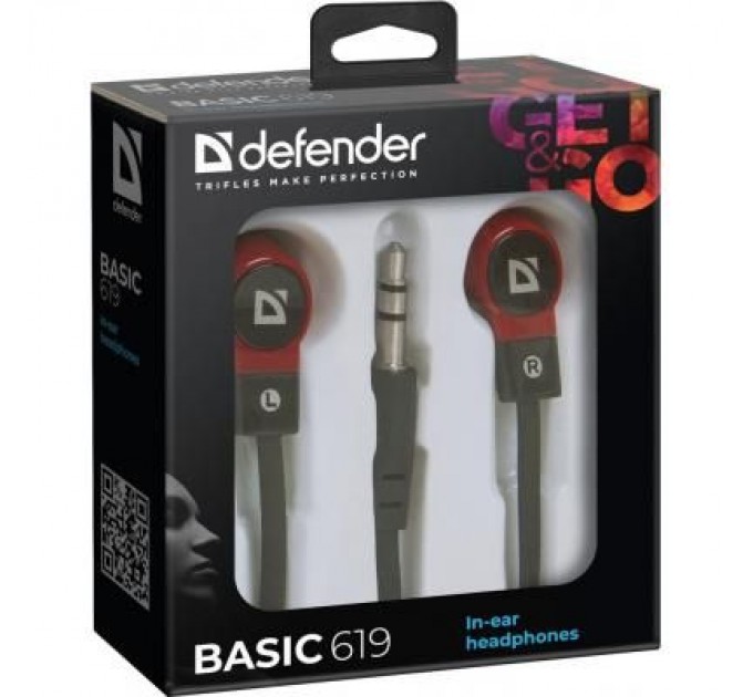 Defender Навушники Defender Basic 619 Black-Red (63619)