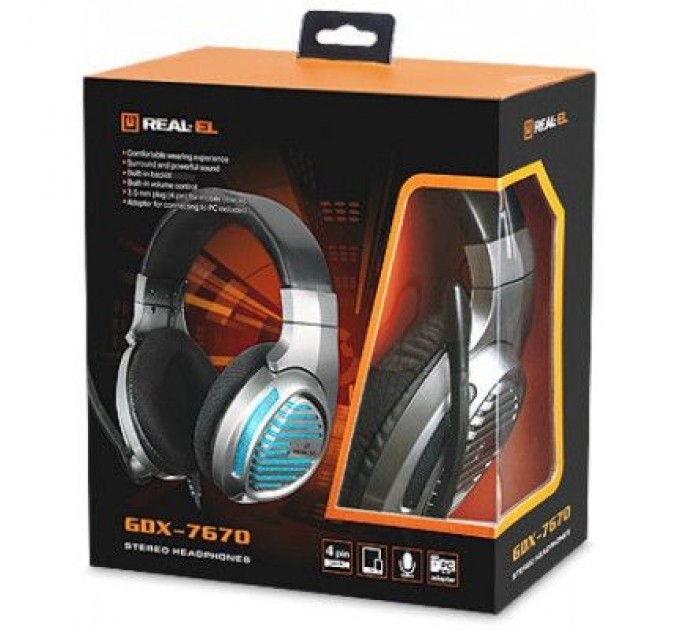 REAL-EL Навушники REAL-EL GDX-7670 Gun Metal