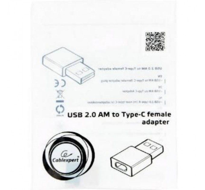 Cablexpert Перехідник USB2.0, А-папа/C-мама Cablexpert (A-USB2-AMCF-01)