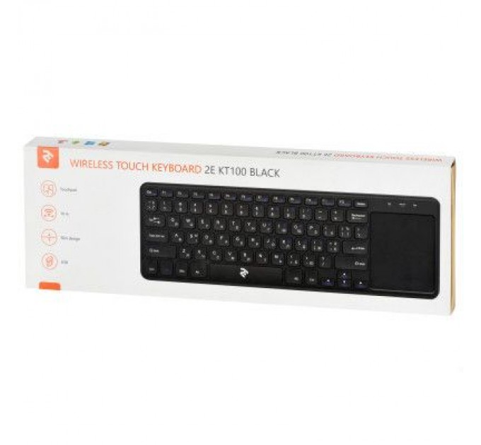 2E Клавіатура 2E KT100 Touch Wireless Black (2E-KT100WB)