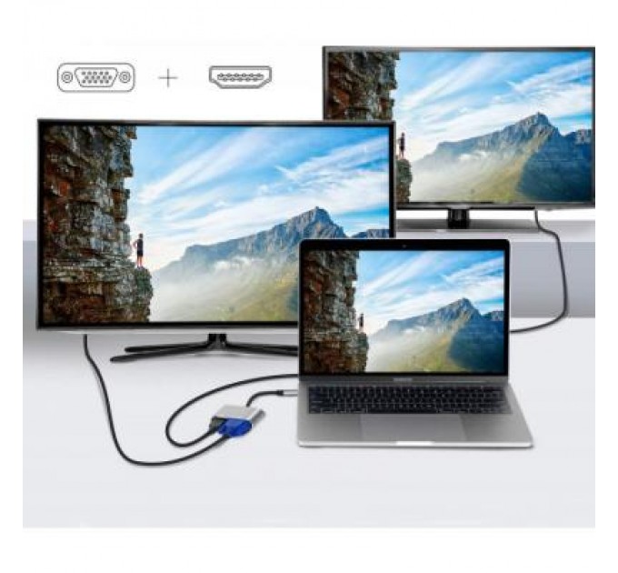 Extradigital Перехідник Type-C to HDMI / VGA Extradigital (KBV1743)