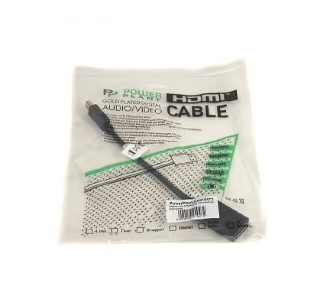 PowerPlant Перехідник mini DisplayPort (Thunderbolt) M — DisplayPort F 0.2m PowerPlant (CA910472)