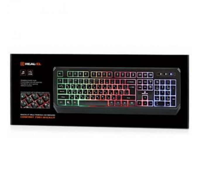 REAL-EL Клавіатура REAL-EL 7001 Comfort Backlit Black