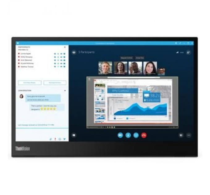 Lenovo Монітор Lenovo ThinkVision M14 FHD (61DDUAT6UA)