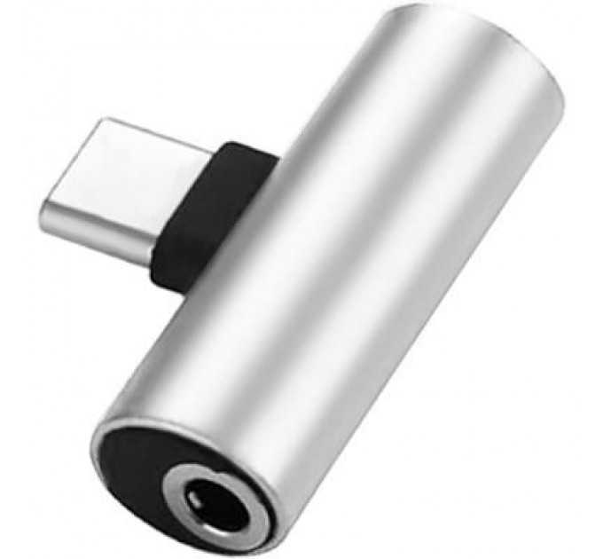 XoKo Перехідник Type-C to Jack 3.5 мм 1.0m 2in1 XoKo (AC-205-SLV)