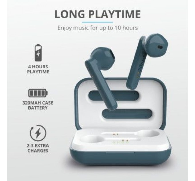 Trust Навушники Trust Primo Touch True Wireless Mic Blue (23780)