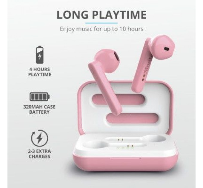 Trust Навушники Trust Primo Touch True Wireless Mic Pink (23782)