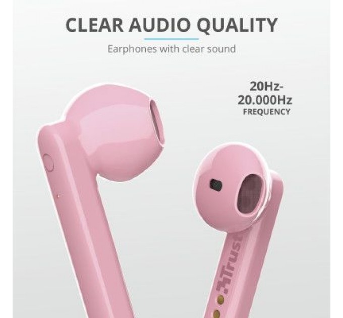 Trust Навушники Trust Primo Touch True Wireless Mic Pink (23782)