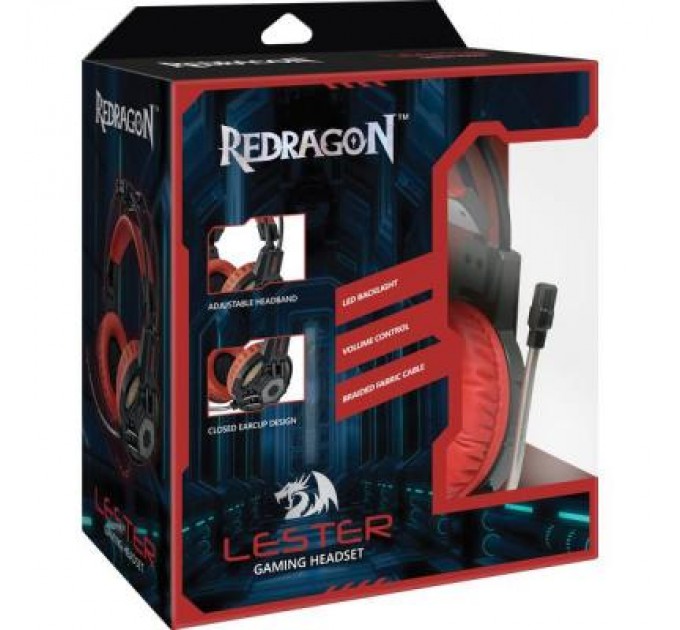 Redragon Навушники Redragon Lester Black-Red (64541)
