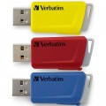 Verbatim USB флеш накопичувач Verbatim 3x16GB Store 'n' Click Red/Blue/Yellow USB 3.2 (49306)