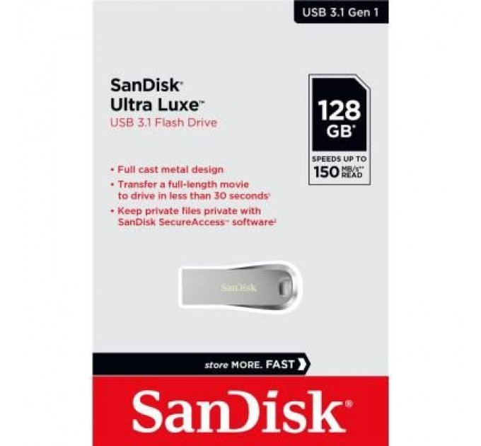 SanDisk USB флеш накопичувач SanDisk 128GB Ultra Luxe USB 3.1 (SDCZ74-128G-G46)