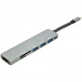 PowerPlant Концентратор USB 3.1 Type-C to USB Hub, HDMI, Card Reader (SD, micro SD) PowerPlant (CA912094)