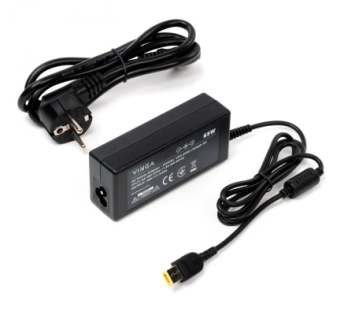 Vinga Блок живлення до ноутбуку Vinga Lenovo 65W 20V 3.25А square with pin (VPA-2032-LNSQ01-101)