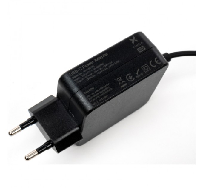 Vinga Блок живлення до ноутбуку Vinga HP 65W 5V3A/9V3A/12V5A/15V4.3A/20V3.25A USB-C (VPA-65-H-C)