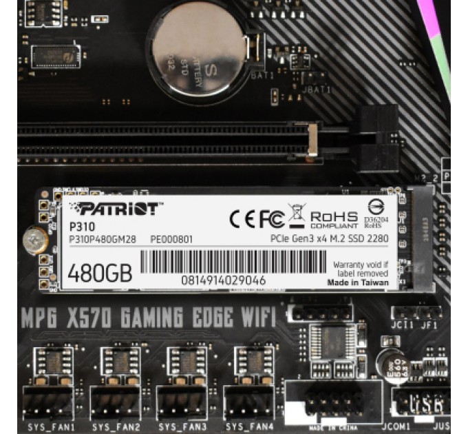 Patriot Накопичувач SSD M.2 2280 480GB Patriot (P310P480GM28)