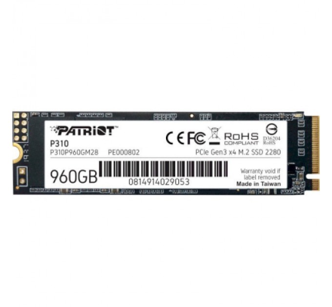 Patriot Накопичувач SSD M.2 2280 960GB Patriot (P310P960GM28)