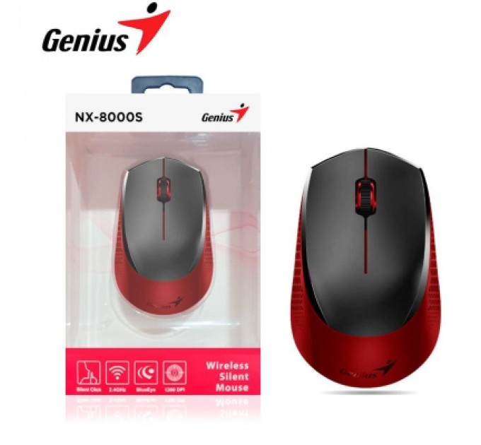 Genius Мишка Genius NX-8000 Silent Wireless Red (31030025401)