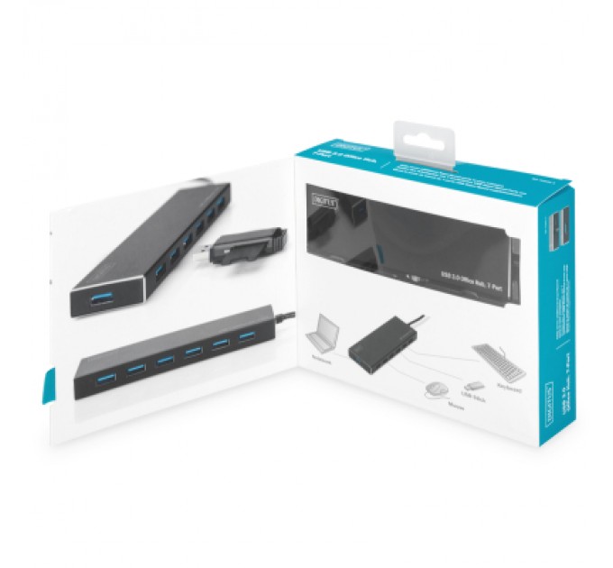 Digitus Концентратор Digitus USB 3.0 Hub, 7 Port (DA-70241-1)