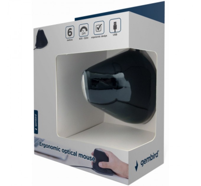 Gembird Мишка Gembird MUS-ERGO-03 USB Black (MUS-ERGO-03)