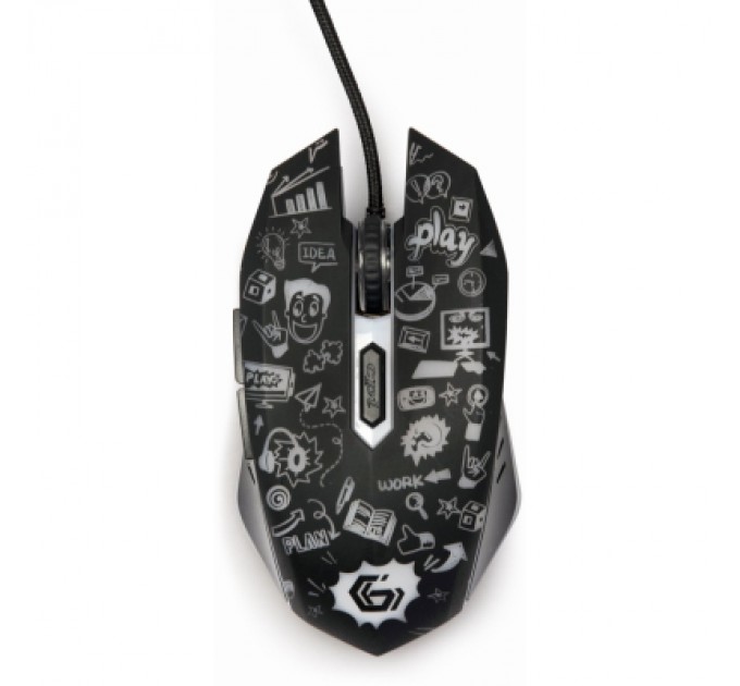 Gembird Мишка Gembird MUS-6B-GRAFIX-01 USB Black (MUS-6B-GRAFIX-01)