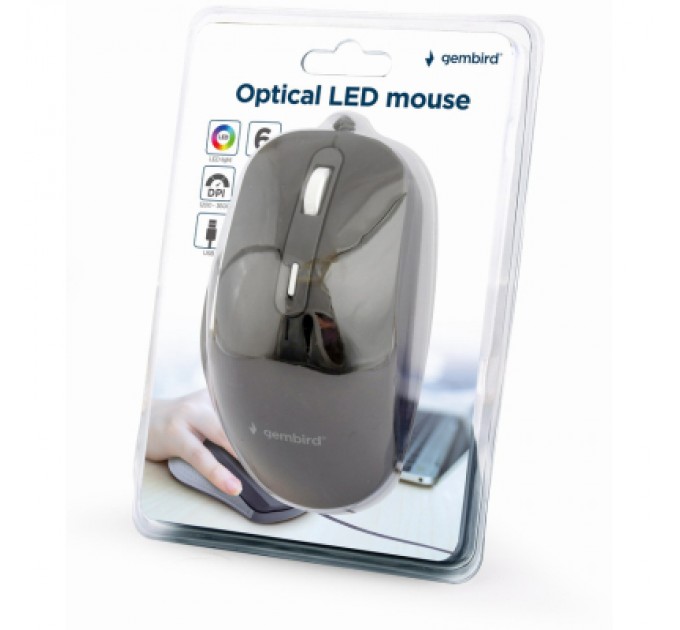Gembird Мишка Gembird MUS-6B-02 USB Black (MUS-6B-02)