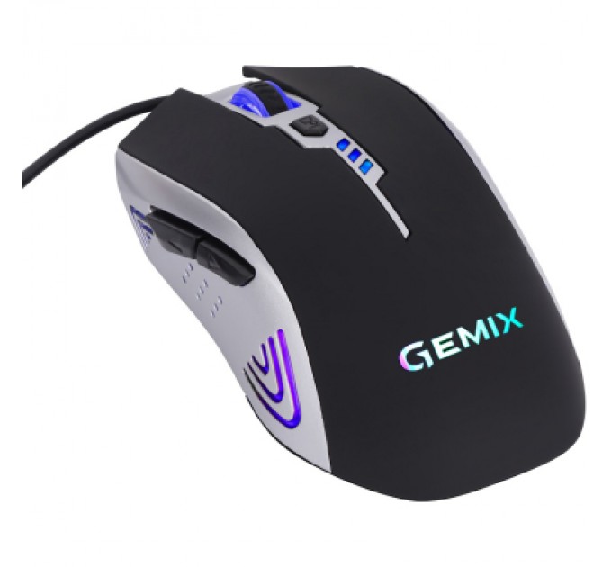 Gemix Мишка Gemix W100 USB Black/Gray + ігрова поверхня (W100Combo)