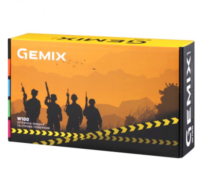 Gemix Мишка Gemix W100 USB Black/Gray + ігрова поверхня (W100Combo)