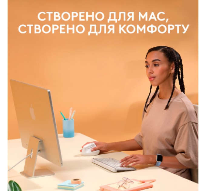 Logitech Мишка Logitech Lift for Mac Vertical Ergonomic Mouse Off White (910-006477)