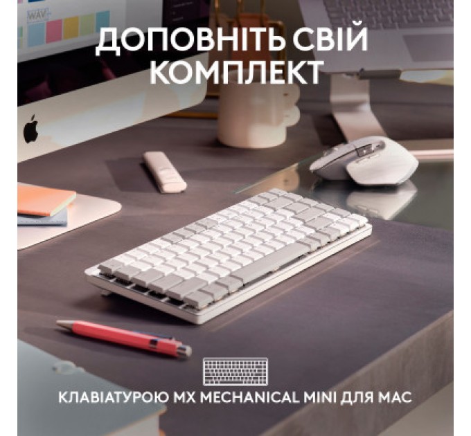 Logitech Мишка Logitech MX Master 3S For Mac Performance Wireless Pale Grey (910-006572)