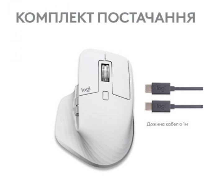 Logitech Мишка Logitech MX Master 3S For Mac Performance Wireless Pale Grey (910-006572)