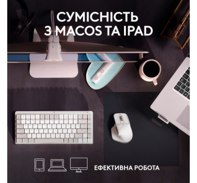 Logitech Мишка Logitech MX Master 3S For Mac Performance Wireless Pale Grey (910-006572)