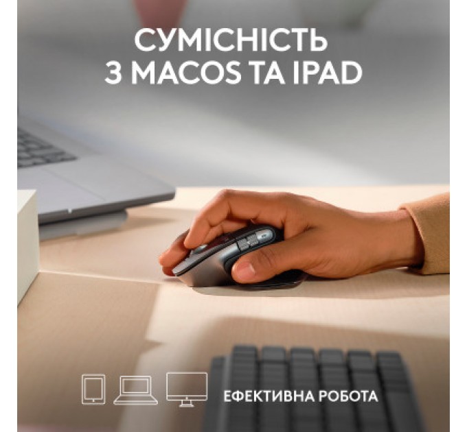 Logitech Мишка Logitech MX Master 3S For Mac Performance Wireless Space Grey (910-006571)