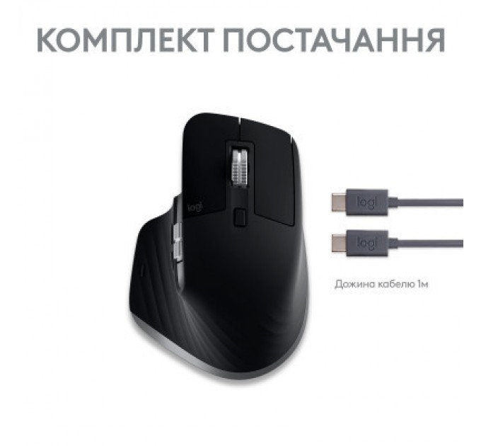Logitech Мишка Logitech MX Master 3S For Mac Performance Wireless Space Grey (910-006571)