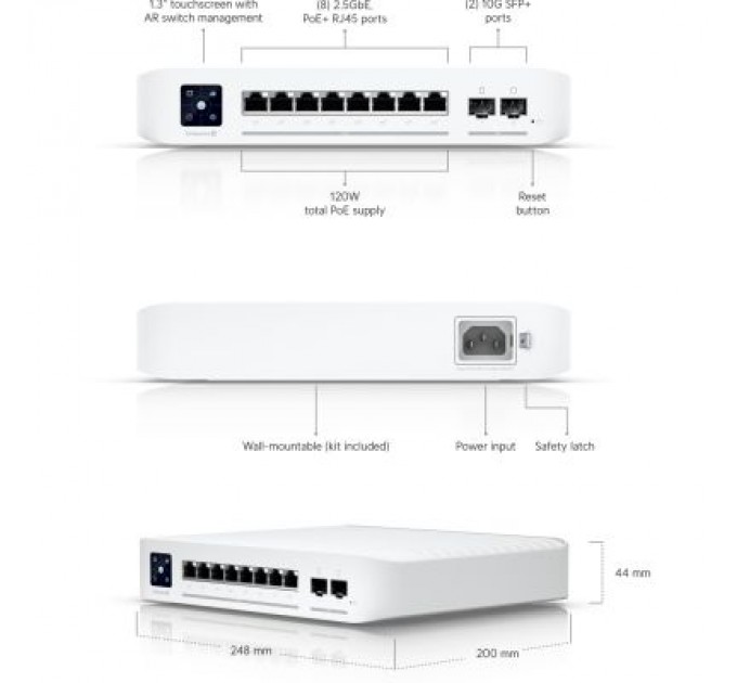 Ubiquiti Комутатор мережевий Ubiquiti USW-PRO-8-POE