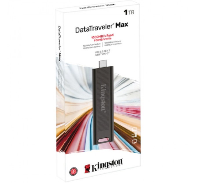 Kingston USB флеш накопичувач Kingston USB-накопичувач 1TB DataTraveler Max USB 3.2 Gen 2 Type-C Black (DTMAX/1TB)