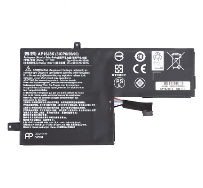 PowerPlant Акумулятор до ноутбука ACER Chromebook 11 C731 (AP16J5K) 11.1V 3900mAh PowerPlant (NB410644)