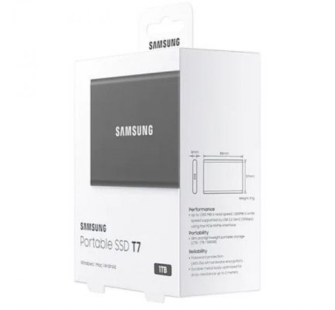 Samsung Накопичувач SSD USB 3.2 1TB T7 Samsung (MU-PC1T0T/WW)