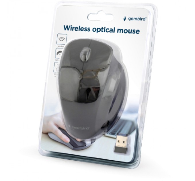 Gembird Мишка Gembird MUSW-6B-02 Wireless Black (MUSW-6B-02)