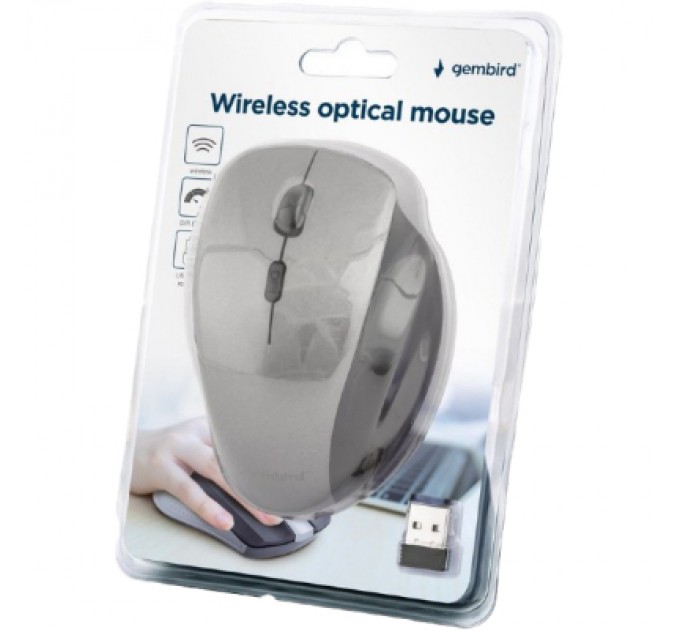 Gembird Мишка Gembird MUSW-6B-02-BG Wireless Black-Spacegrey (MUSW-6B-02-BG)