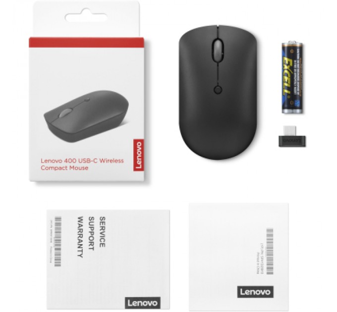Lenovo Мишка Lenovo 400 USB-C Wireless Black (GY51D20865)