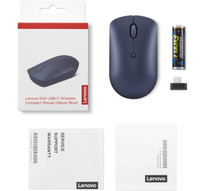 Lenovo Мишка Lenovo 540 USB-C Wireless Abyss Blue (GY51D20871)