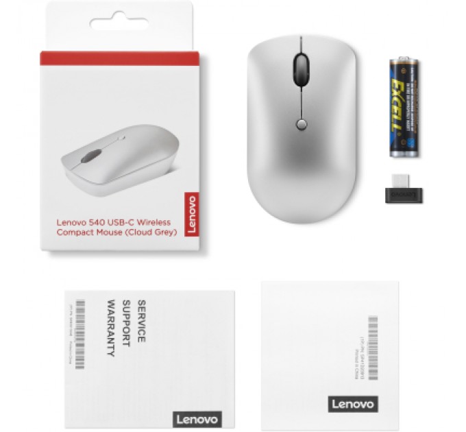 Lenovo Мишка Lenovo 540 USB-C Wireless Cloud Grey (GY51D20869)