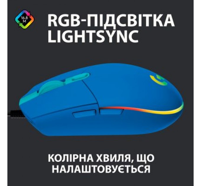 Logitech Мишка Logitech G102 Lightsync USB Blue (910-005801)