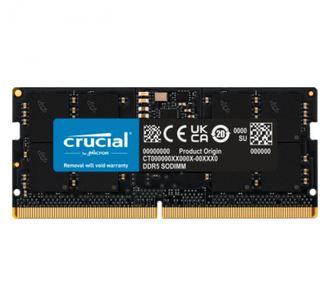 Micron Модуль пам'яті для ноутбука SoDIMM DDR5 16GB 4800 MHz Micron (CT16G48C40S5)