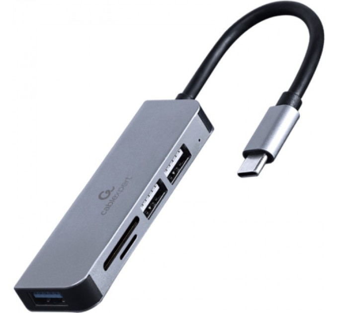 Cablexpert Концентратор Cablexpert USB-С to 1 х USB 3.1 Gen1 (5 Gbps), 2 х USB 2.0, CardReader (UHB-CM-CRU3P1U2P2-01)