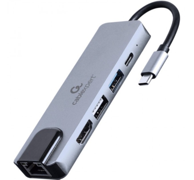 Cablexpert Концентратор Cablexpert USB-C 5-in-1 (hub/HDMI/PD/LAN) (A-CM-COMBO5-04)