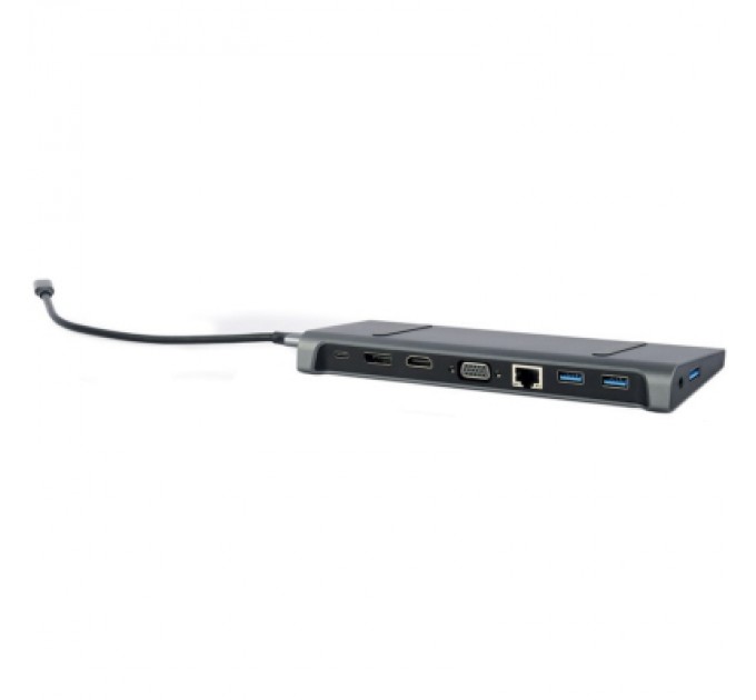 Cablexpert Концентратор Cablexpert USB-C 9-in-1 (USB-hub + HDMI/VGA/PD/CR/LAN/3.5mm) (A-CM-COMBO9-02)