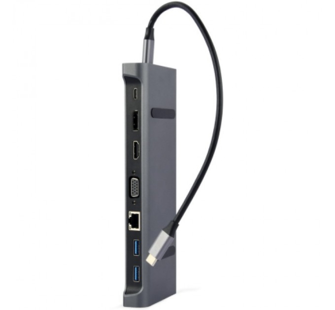 Cablexpert Концентратор Cablexpert USB-C 9-in-1 (USB-hub + HDMI/VGA/PD/CR/LAN/3.5mm) (A-CM-COMBO9-02)