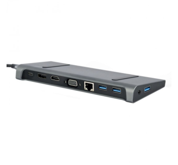 Cablexpert Концентратор Cablexpert USB-C 9-in-1 (USB-hub + HDMI/VGA/PD/CR/LAN/3.5mm) (A-CM-COMBO9-02)
